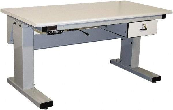 Proline - No Drawers, Work Bench - 1,000 Lb Capacity, Static Dissipative Top, Light Blue, 30" Wide x 30-1/2" High x 72" Long - Americas Industrial Supply