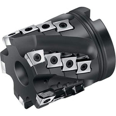 Walter - 2" Cut Diam, 3/4" Arbor Diam, 46mm Max Depth of Cut, Indexable Square-Shoulder Face Mill - 90° Lead Angle, 65mm High, XNHX1306..R & LNHX120604R Insert Compatibility, Through Coolant, Series M3255 - Americas Industrial Supply