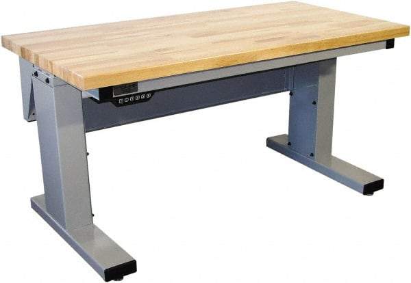 Proline - No Drawers, Work Bench - 1,000 Lb Capacity, Butcher Block Maple Top, Light Gray, 30" Wide x 30-1/2" High x 72" Long - Americas Industrial Supply
