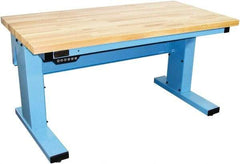 Proline - No Drawers, Work Bench - 1,000 Lb Capacity, Butcher Block Maple Top, Light Blue, 30" Wide x 30-1/2" High x 72" Long - Americas Industrial Supply