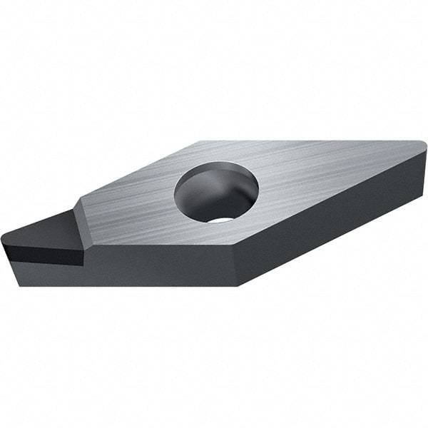 Walter - VCGT FS-1 Grade WDN10 Turning Insert - Polycrystaline Diamond Finish, 35° Rhombic, 6.35mm Inscr Circle, 3.18mm Thick, 0.2mm Corner Radius - Americas Industrial Supply