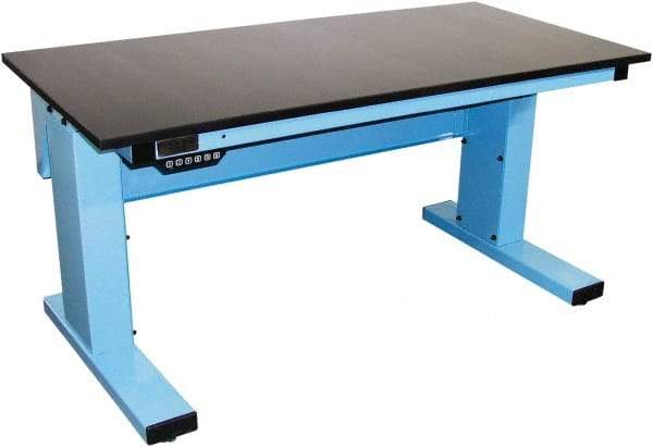 Proline - No Drawers, Work Bench - 1,000 Lb Capacity, Chem-Guard Top, Light Blue, 30" Wide x 30-1/2" High x 72" Long - Americas Industrial Supply