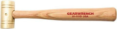 GearWrench - 1 Lb Nonsparking Brass Hammer - 10-1/2" OAL, 1-1/4" Face Diam, Hickory Handle - Americas Industrial Supply