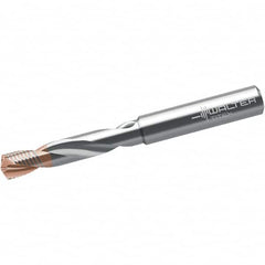 Walter-Titex - 17/32" 140° Spiral Flute Solid Carbide Screw Machine Drill Bit - TiNAl/AlCrN Finish, Right Hand Cut, 60mm Flute Length, 107mm OAL, Straight Shank, Through Coolant - Americas Industrial Supply