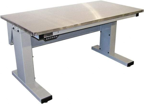 Proline - No Drawers, Work Bench - 1,000 Lb Capacity, Stainless Steel Top, Light Gray, 30" Wide x 30-1/2" High x 72" Long - Americas Industrial Supply