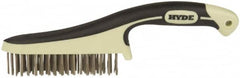 Hyde Tools - Stainless Steel Surface Preparation Wire Brush - 1" Bristle Length, 5" Wide - Americas Industrial Supply