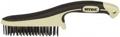 Hyde Tools - Steel Surface Preparation Wire Brush - 1" Bristle Length, 5" Wide - Americas Industrial Supply