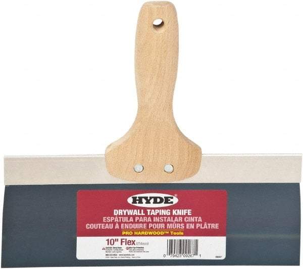 Hyde Tools - 10" Wide Flexible Blade Steel Joint Knife - Flexible, Hardwood Handle - Americas Industrial Supply