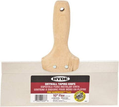 Hyde Tools - 10" Wide Flexible Blade Stainless Steel Joint Knife - Flexible, Hardwood Handle - Americas Industrial Supply