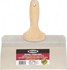 Hyde Tools - 10" Wide Flexible Blade Stainless Steel Joint Knife - Flexible, Hardwood Handle - Americas Industrial Supply