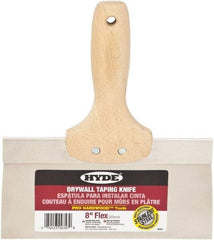 Hyde Tools - 8" Wide Flexible Blade Stainless Steel Joint Knife - Flexible, Hardwood Handle - Americas Industrial Supply