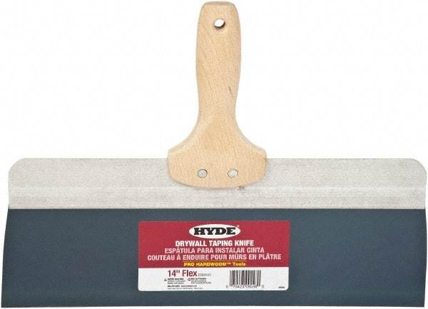 Hyde Tools - 14" Wide Flexible Blade Steel Joint Knife - Flexible, Hardwood Handle - Americas Industrial Supply