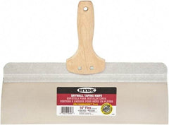 Hyde Tools - 14" Wide Flexible Blade Stainless Steel Joint Knife - Flexible, Hardwood Handle - Americas Industrial Supply