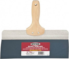 Hyde Tools - 12" Wide Flexible Blade Steel Joint Knife - Flexible, Hardwood Handle - Americas Industrial Supply