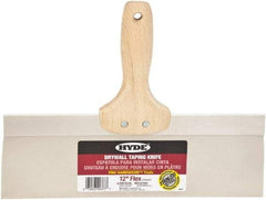 Hyde Tools - 12" Wide Flexible Blade Stainless Steel Joint Knife - Flexible, Hardwood Handle - Americas Industrial Supply
