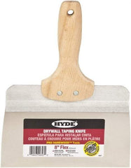 Hyde Tools - 8" Wide Flexible Blade Stainless Steel Joint Knife - Flexible, Hardwood Handle - Americas Industrial Supply