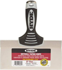 Hyde Tools - 8" Wide Flexible Blade Stainless Steel Joint Knife - Flexible, Plastic Overmold Handle - Americas Industrial Supply