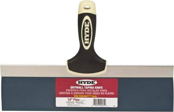 Hyde Tools - 14" Wide Flexible Blade Stainless Steel Joint Knife - Flexible, Plastic Overmold Handle - Americas Industrial Supply