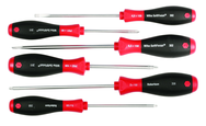 6 Piece - SoftFinish® Cushion Grip Screwdriver Set - #30291 - Includes: Slotted 4.5 - 6.5mm; Phillips #1 - 2 and Square #1 - 2 - Americas Industrial Supply