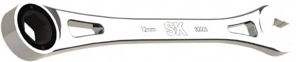 SK - 12mm 6 Point Combination Wrench - 8.56" OAL, Steel, Full Polish Finish - Americas Industrial Supply