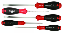 5 Piece - SoftFinish® Cushion Grip Screwdriver Set - #30295 - Includes: Slotted 3.0 - 6.5mm Phillips #1 - 2 - Americas Industrial Supply