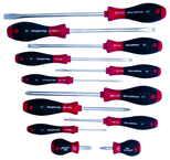 12 Piece - SoftFinish® Cushion Grip Screwdriver Set - #30297 - Includes: Slotted 3.0 - 10.0mm Phillips #0 - 3 - Americas Industrial Supply