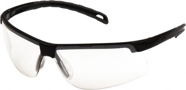 PYRAMEX - Photochromic Lenses, Framed Safety Glasses - Scratch Resistant, Black Polycarbonate Frame, Size Universal, Wrap Around - Americas Industrial Supply