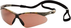 PYRAMEX - Sandstone Bronze Lenses, Framed Safety Glasses - Anti-Fog, Scratch Resistant, Camouflage Nylon Frame, Size Universal, Wrap Around - Americas Industrial Supply