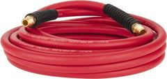 PRO-SOURCE - 1/4" ID x 0.4921" OD 25' Long Multipurpose Air Hose - MNPT x MNPT Ends, 300 Working psi, -40 to 180°F, 1/4" Fitting, Red - Americas Industrial Supply