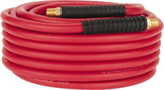 PRO-SOURCE - 1/4" ID x 0.4921" OD 50' Long Multipurpose Air Hose - MNPT x MNPT Ends, 300 Working psi, -40 to 180°F, 1/4" Fitting, Red - Americas Industrial Supply