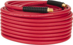 PRO-SOURCE - 1/4" ID x 0.4921" OD 100' Long Multipurpose Air Hose - MNPT x MNPT Ends, 300 Working psi, -40 to 180°F, 1/4" Fitting, Red - Americas Industrial Supply