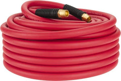 PRO-SOURCE - 1/2" ID x 0.7874" OD 100' Long Multipurpose Air Hose - MNPT x MNPT Ends, 300 Working psi, -40 to 180°F, 1/2" Fitting, Red - Americas Industrial Supply