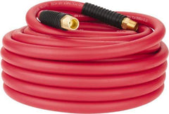PRO-SOURCE - 1/2" ID x 0.7874" OD 50' Long Multipurpose Air Hose - MNPT x MNPT Ends, 300 Working psi, -40 to 180°F, 1/2" Fitting, Red - Americas Industrial Supply