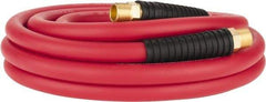 PRO-SOURCE - 1/2" ID x 0.7874" OD 25' Long Multipurpose Air Hose - MNPT x MNPT Ends, 300 Working psi, -40 to 180°F, 1/2" Fitting, Red - Americas Industrial Supply