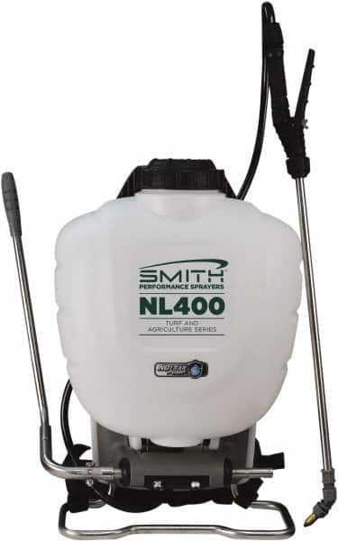 Smith Performance Sprayers - 4 Gal Chemical Safe Garden Backpack Sprayer - Polyethylene Tank, Wide Mouth, Reinforced Hose - Americas Industrial Supply