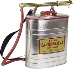 Smith Indian - 5 Gal Chemical Safe Garden Fire Pump - Stainless Steel Tank, Wide Mouth, Reinforced Hose - Americas Industrial Supply