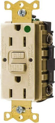 Hubbell Wiring Device-Kellems - 1 Phase, 5-15R NEMA, 125 VAC, 15 Amp, GFCI Receptacle - 2 Pole, Back and Side Wiring, Hospital Grade - Americas Industrial Supply