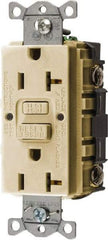 Hubbell Wiring Device-Kellems - 1 Phase, 5-20R NEMA, 125 VAC, 20 Amp, GFCI Receptacle - 2 Pole, Back and Side Wiring, Commercial Grade - Americas Industrial Supply