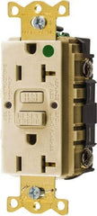 Hubbell Wiring Device-Kellems - 1 Phase, 5-20R NEMA, 125 VAC, 20 Amp, GFCI Receptacle - 2 Pole, Back and Side Wiring, Hospital Grade - Americas Industrial Supply