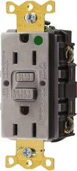 Hubbell Wiring Device-Kellems - 1 Phase, 5-15R NEMA, 125 VAC, 15 Amp, GFCI Receptacle - 2 Pole, Back and Side Wiring, Hospital Grade - Americas Industrial Supply