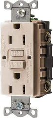 Hubbell Wiring Device-Kellems - 1 Phase, 5-15R NEMA, 125 VAC, 15 Amp, GFCI Receptacle - 2 Pole, Back and Side Wiring, Commercial Grade - Americas Industrial Supply