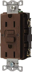 Hubbell Wiring Device-Kellems - 1 Phase, 5-15R NEMA, 125 VAC, 15 Amp, GFCI Receptacle - 2 Pole, Back and Side Wiring, Commercial Grade - Americas Industrial Supply