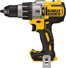 DeWALT - 20 Volt 1/2" Metal Ratcheting Chuck Cordless Hammer Drill - 0 to 38,250 BPM, 0 to 450, 0 to 1,300 & 0 to 2,000 RPM, Reversible - Americas Industrial Supply