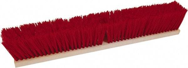 O-Cedar - 24" Rough Surface Polypropylene Push Broom - 3-1/4" Bristle Length, Wood Block, Threaded Handle Connection, Handle Sold Separately - Americas Industrial Supply