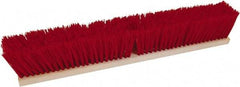 O-Cedar - 18" Rough Surface Polypropylene Push Broom - 3-1/4" Bristle Length, Wood Block, Threaded Handle Connection, Handle Sold Separately - Americas Industrial Supply