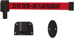 Banner Stakes - 15' Long x 2-1/2" Wide Nylon/Polyester Wall-Mounted Indoor Barrier - Black on Red - Americas Industrial Supply
