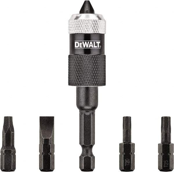 DeWALT - 6 Piece, Screwdriver Bit Set - #2, 1/4" Drive, Slotted, Phillips, Square Point - Americas Industrial Supply