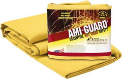 Auburn Mfr - 8' High x 6' Wide x 0.055" Thick Fiberglass Welding Curtain - Yellow, Grommet - Americas Industrial Supply