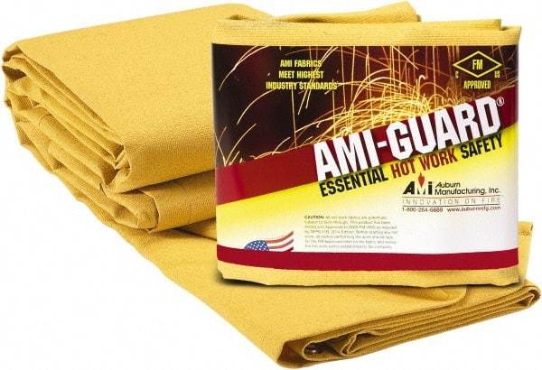 Auburn Mfr - 8' High x 6' Wide x 0.03" Thick Fiberglass Welding Curtain - Yellow, Grommet - Americas Industrial Supply