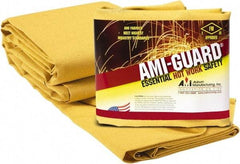 Auburn Mfr - 8' High x 6' Wide x 0.03" Thick Fiberglass Welding Curtain - Yellow, Grommet - Americas Industrial Supply